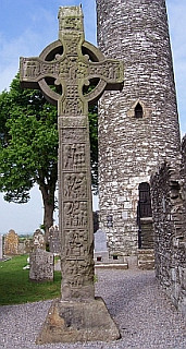 Round tower and tall cross